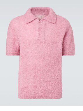 Pink ERL Short Sleeve Polo Sweater in M